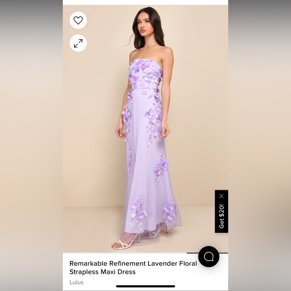 Remarkable Refinement Lavender Floral Strapless Maxi Dress